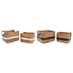Basket spelset DKD Home Decor Wit Zwart Natuurlijk Wit/Zwart Polyurethaan Hout Metaal Natuurlijke...