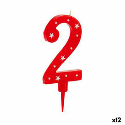 Kaars Verjaardag Cijfer 2 (12 Stuks)