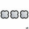 Set spiegels Bloem Zwart Polypropyleen 78 x 26 x 2,5 cm (6 Stuks)