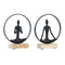 Decoratieve figuren DKD Home Decor Zwart Bruin Aluminium Mangohout Yoga Modern (23 x 10 x 27 cm)...
