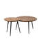 Set van 2 tafels Zwart Natuurlijk Metaal Ijzer Acacia 70 x 70 x 40 cm (2 Stuks)
