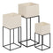 Plantenbakkenset Crème Metaal 26 x 26 x 70 cm (3 Stuks)