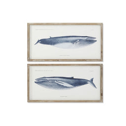 Schilderij Home ESPRIT Walvis 70 x 2,5 x 35 cm (2 Stuks)