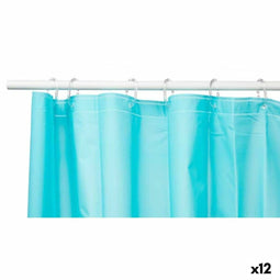 Douchegordijn Blauw Polyethyleen EVA 180 x 180 cm (12 Stuks)