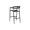 Kruk Home ESPRIT Zwart Donker grijs Aluminium Rotan 52 x 55 x 105 cm