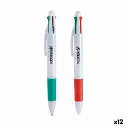 Set Balpennen Wit Plastic (12 Stuks)