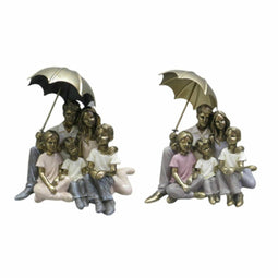 Decoratieve figuren DKD Home Decor 15,5 x 12 x 12,5 cm 15,5 x 12 x 16 cm Multicolour Familie (2 S...