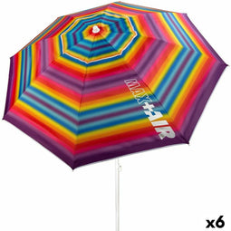 Parasoll Aktive Multicolour Oxford Staal Oxford stoffen 200 x 200 x 200 cm (6 Stuks)