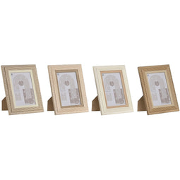 Fotolijsten Home ESPRIT Multicolour Kristal Hout MDF Scandinavisch 13 x 2,8 x 18 cm (4 Stuks)