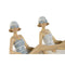 Decoratieve figuren Home ESPRIT Wit Hemelsblauw Mediterrane 17,5 x 10 x 10,5 cm (2 Stuks)