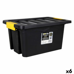 Opstapelbare opbergbox Dem Brico Met deksel 40 L 52 x 35 x 26 cm (6 Stuks)