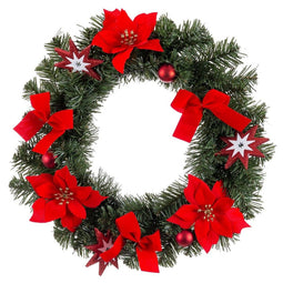 Kerstkroon Rood Groen Plastic 40 cm