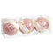 Kerstballen Wit Roze Polyfoam Weefsel 10 x 10 x 10 cm (3 Stuks)