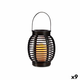 Led-lantaarn Donker grijs Plastic 16 x 20 x 16 cm (9 Stuks)