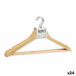 Kleerhangerset 44,5 x 1,2 x 23 cm Bruin Hout Metaal (24 Stuks)