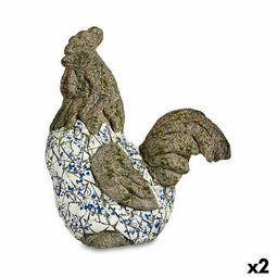 Decoratief tuinfiguur Haan Polyresin 22,5 x 46 x 41,5 cm (2 Stuks)