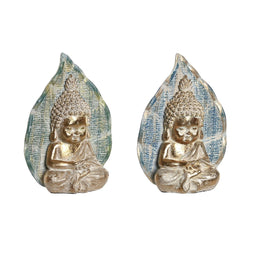 Decoratieve figuren DKD Home Decor 12,4 x 5,6 x 17,7 cm Blauw Boeddha Turkoois Orientaals Decapé...