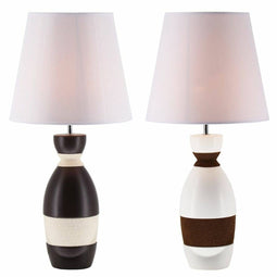 Bureaulamp DKD Home Decor Keramisch Bruin Touw Wit 30 x 30 x 61 cm 220 V 50 W (2 Stuks)
