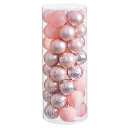 Kerstballen Roze Plastic 6 x 6 x 6 cm (40 Stuks)