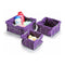 Set van opstapelbare opbergboxen Paars Katoen (3 Onderdelen)