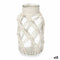 Vaas Wit Stof Glas 9 x 17 x 9 cm (12 Stuks) Macramé