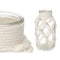 Vaas Wit Stof Glas 9 x 17 x 9 cm (12 Stuks) Macramé