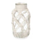 Vaas Wit Stof Glas 9 x 17 x 9 cm (12 Stuks) Macramé