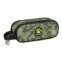 Pennenetui met 2 vakken Kelme Travel Zwart Groen 21 x 8 x 6 cm