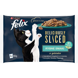 FELIX Deliciously Sliced Fish - nat kattenvoer - 4x 80 g