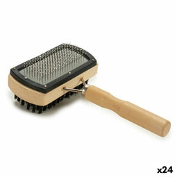 Hondenkam Dubbel Hout Bruin 13 x 5 x 22 cm (24 Stuks)