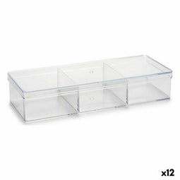 Organizer Transparant Plastic 20 x 3,5 x 7 cm (12 Stuks)