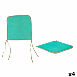 Stoelkussen Groen 38 x 2,5 x 38 cm (4 Stuks)