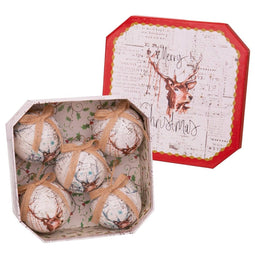 Kerstballen Multicolour Papier Polyfoam Herten 7,5 x 7,5 x 7,5 cm (5 Stuks)