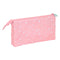 Pennenetui met 3 vakken BlackFit8 Globitos Roze 22 x 12 x 3 cm