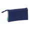 Pennenetui met 3 vakken Benetton Varsity Grijs Marineblauw 22 x 12 x 3 cm