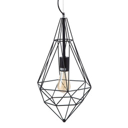 Plafondlamp Zwart Metaal 26 x 26 x 46 cm