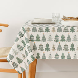 Vlekbestendig tafelkleed van hars Muaré Merry Christmas 250 x 140 cm