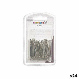 Clip Zilverkleurig Groot Metaal (24 Stuks)