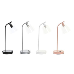 Bureaulamp DKD Home Decor 22 x 15 x 46 cm Kristal Zilverkleurig Zwart Grijs Roze Metaal Wit 220 V...