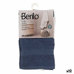 Badhanddoek 30 x 0,5 x 50 cm Blauw (12 Stuks)