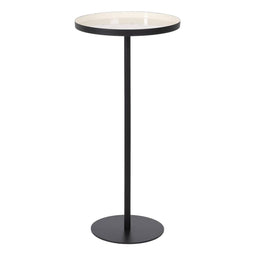Bijzettafel 40 x 40 x 85 cm Zwart Crème Ijzer