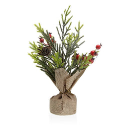 Decoratieve plant Versa Linnen Metaal Plastic Cement 13 x 32 x 13 cm