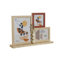 Fotolijsten Home ESPRIT Natuurlijk Terra cotta Kristal Hout MDF Stads 36 x 7 x 26 cm
