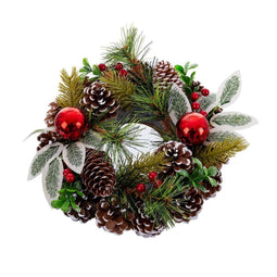 Kerstkroon Rood Groen Multicolour Plastic Foam Ananas 22 x 22 cm
