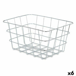 Veelzijdige mand Kinvara W5759K-S CHROME Zilverkleurig Metaal 24 x 12,5 x 18,5 cm Rechthoekig (6...