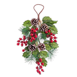 Deurhanger Kerstmis Rood Groen Natuurlijk Plastic 43 cm