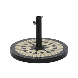 Voet voor Parasol DKD Home Decor Zwart Roestvrij staal Wit Keramiek (50 x 50 x 32,5 cm)