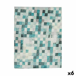 Tafelkleed Dun canvas Anti-vlek Ruiten 140 x 180 cm Turkoois (6 Stuks)
