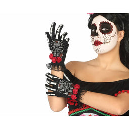 Handschoenen Schedel Zwart Halloween