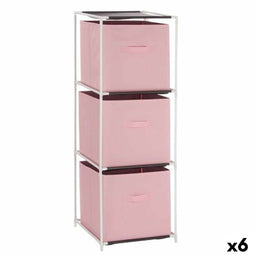 Planken Wit Roze Polypropyleen Ijzer TNT (Non Woven) 35 x 35 x 102 cm (6 Stuks)